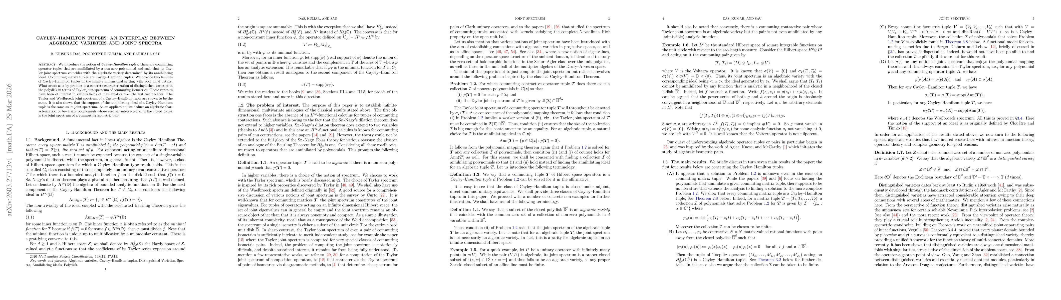Thumbnail for Cayley--Hamilton tuples: an interplay between algebraic varieties and joint spectra