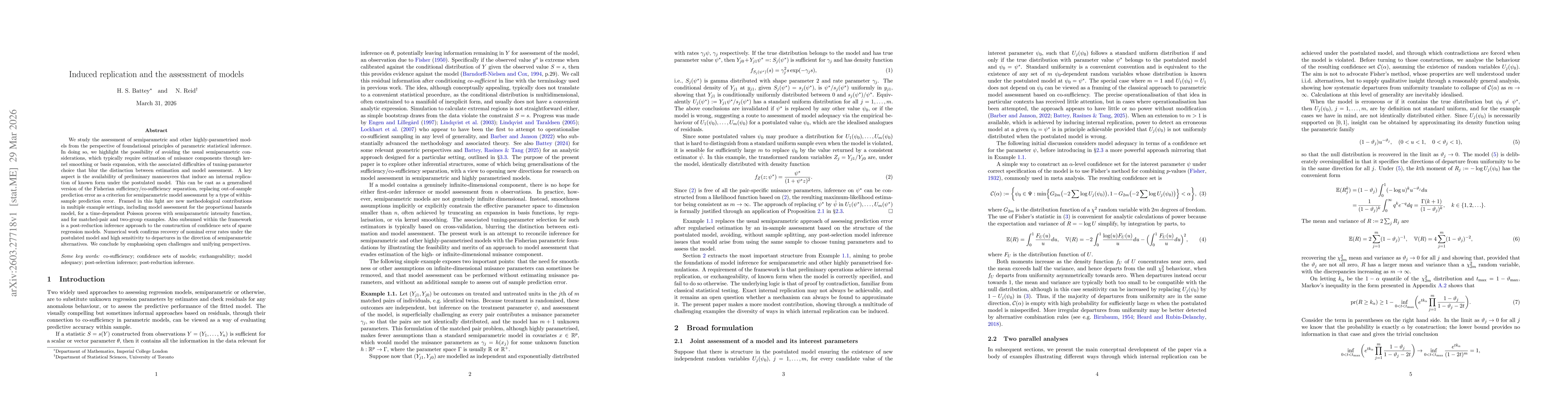 Thumbnail for Induced replication and the assessment of models