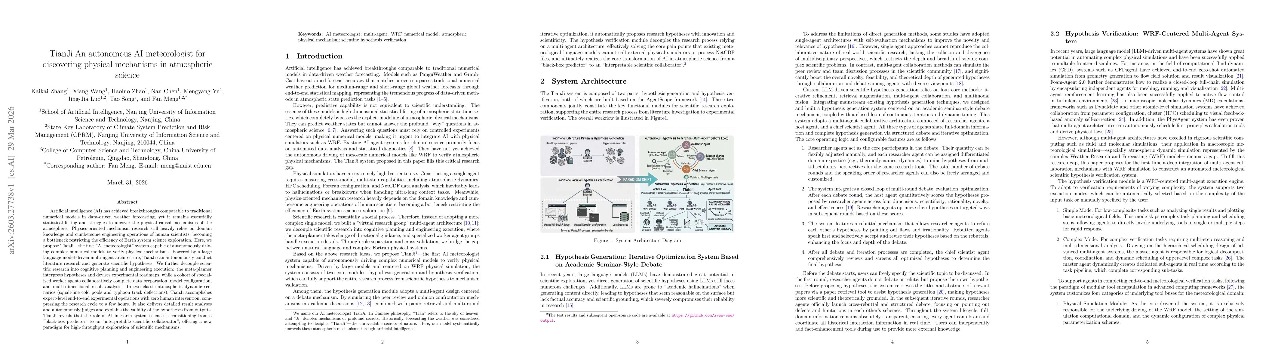 Thumbnail for TianJi:An autonomous AI meteorologist for discovering physical mechanisms in atmospheric science