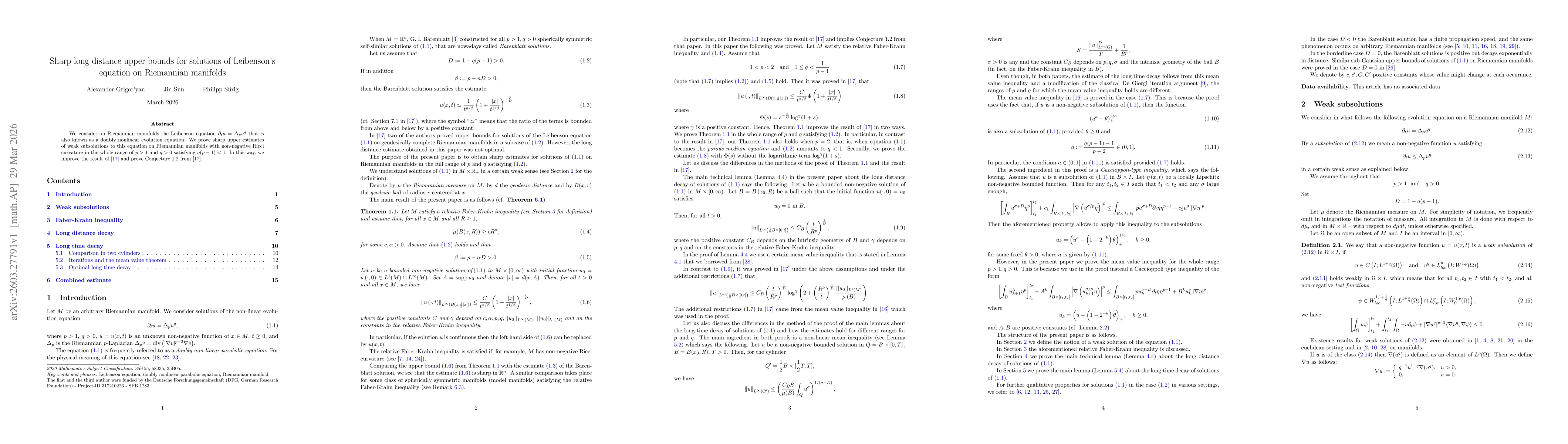 Thumbnail for Sharp long distance upper bounds for solutions of Leibenson's equation on Riemannian manifolds