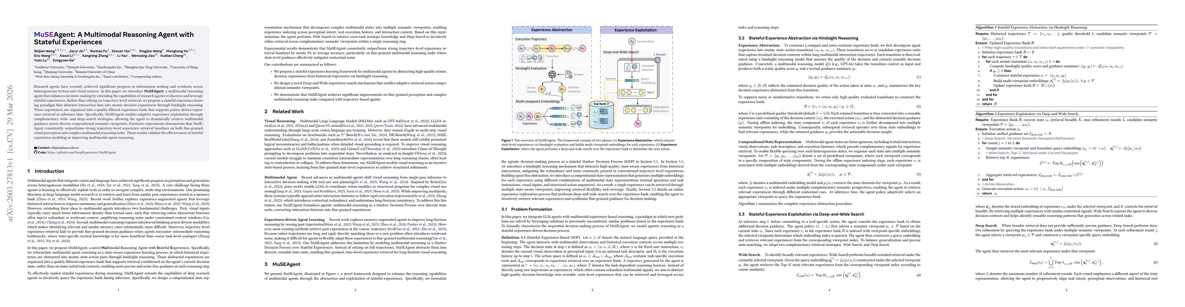 Thumbnail for MuSEAgent: A Multimodal Reasoning Agent with Stateful Experiences