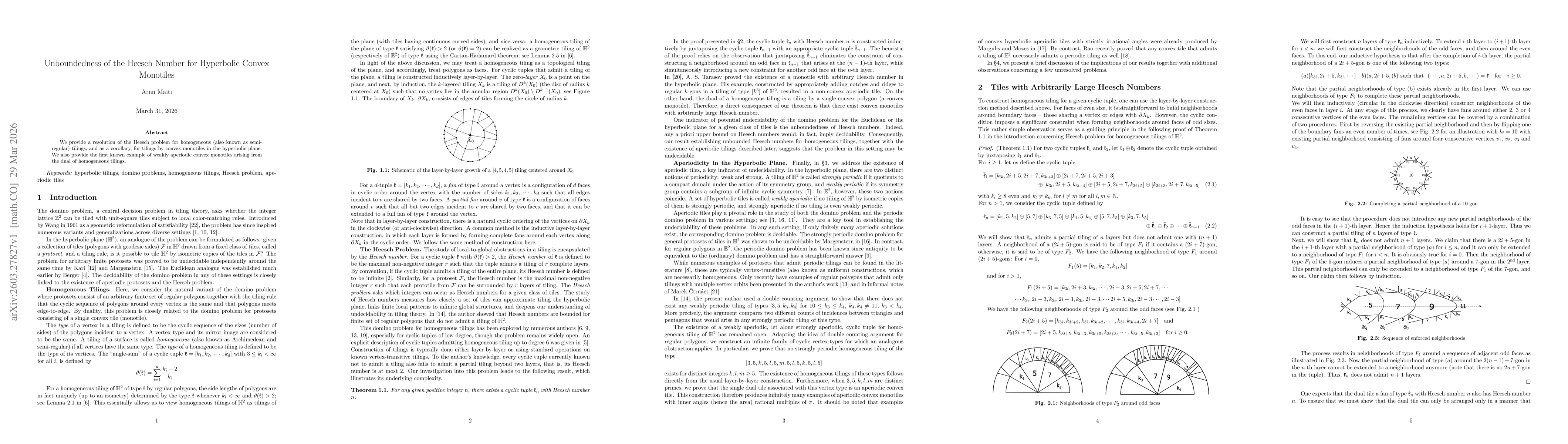 Thumbnail for Unboundedness of the Heesch Number for Hyperbolic Convex Monotiles