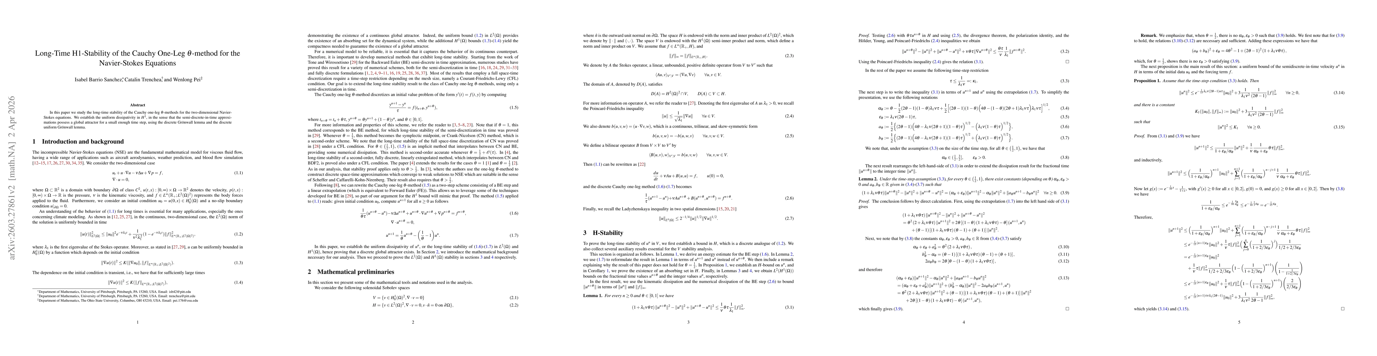 Thumbnail for Long-Time H1-Stability of the Cauchy One-Leg Theta-Method for the Navier-Stokes Equations