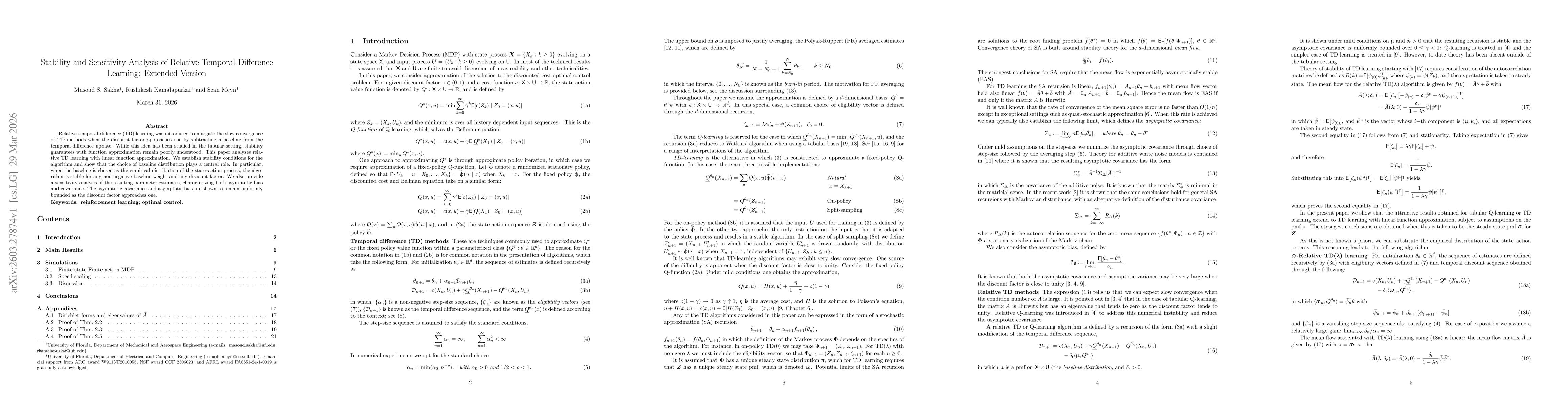Thumbnail for Stability and Sensitivity Analysis of Relative Temporal-Difference Learning: Extended Version