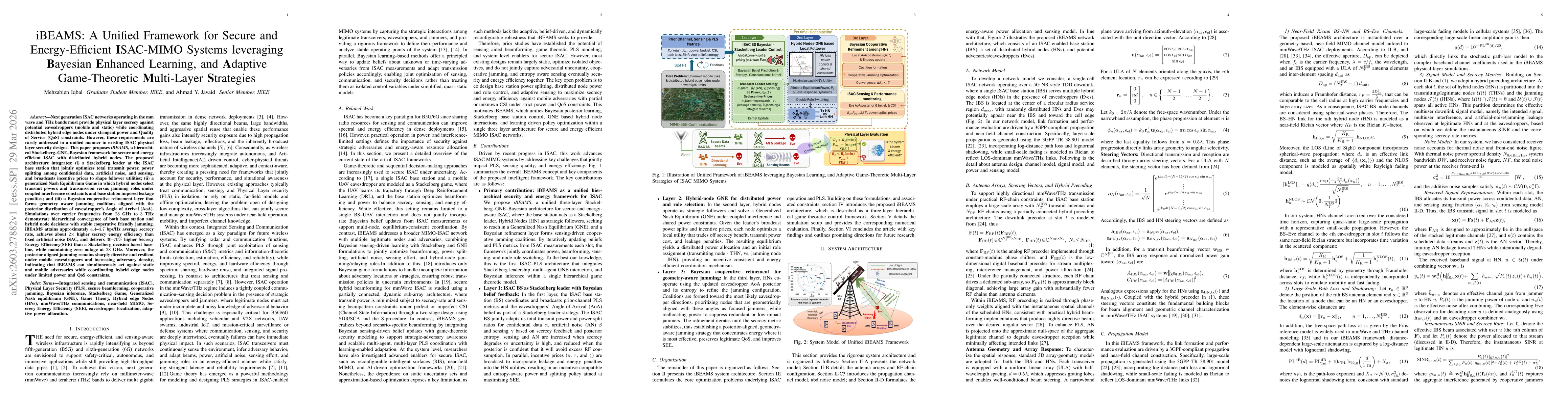 Thumbnail for iBEAMS: A Unified Framework for Secure and Energy-Efficient ISAC-MIMO Systems leveraging Bayesian Enhanced learning, and Adaptive Game-Theoretic Multi-Layer Strategies