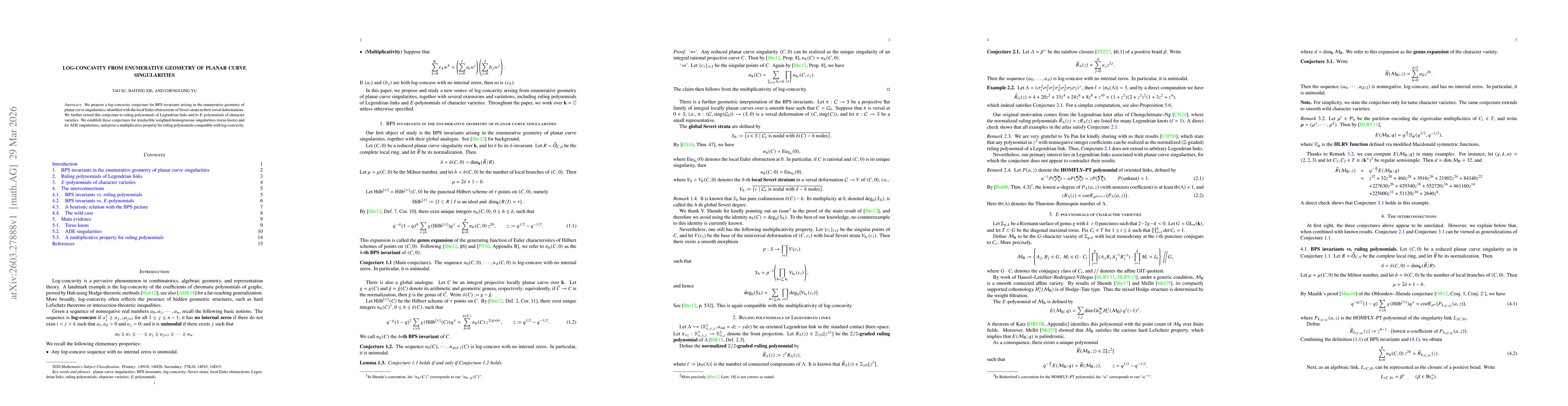 Thumbnail for Log-concavity from enumerative geometry of planar curve singularities