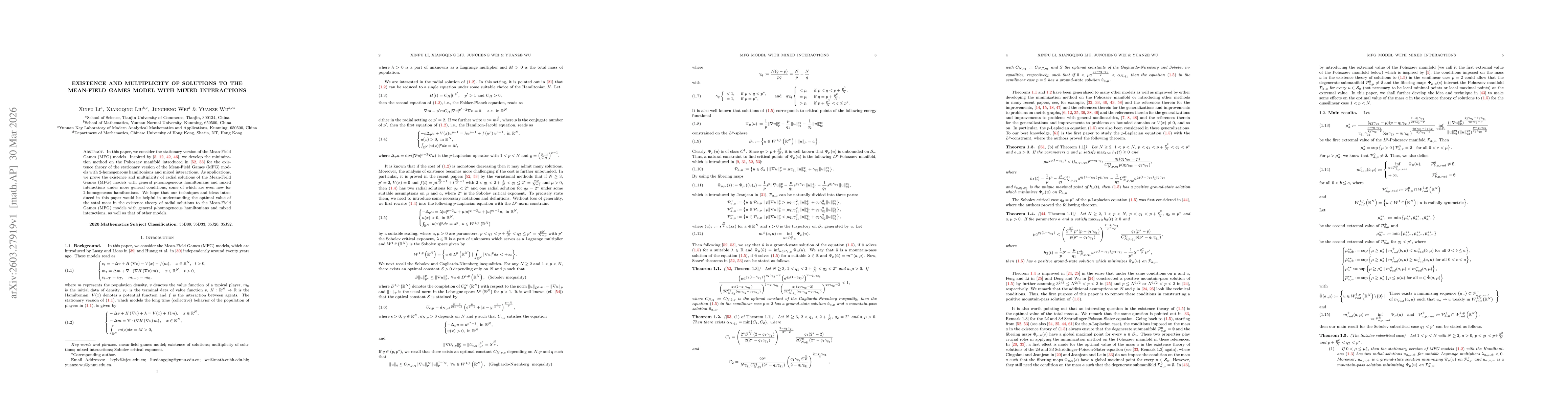 Thumbnail for Existence and multiplicity of solutions to the mean-field games model with mixed interactions