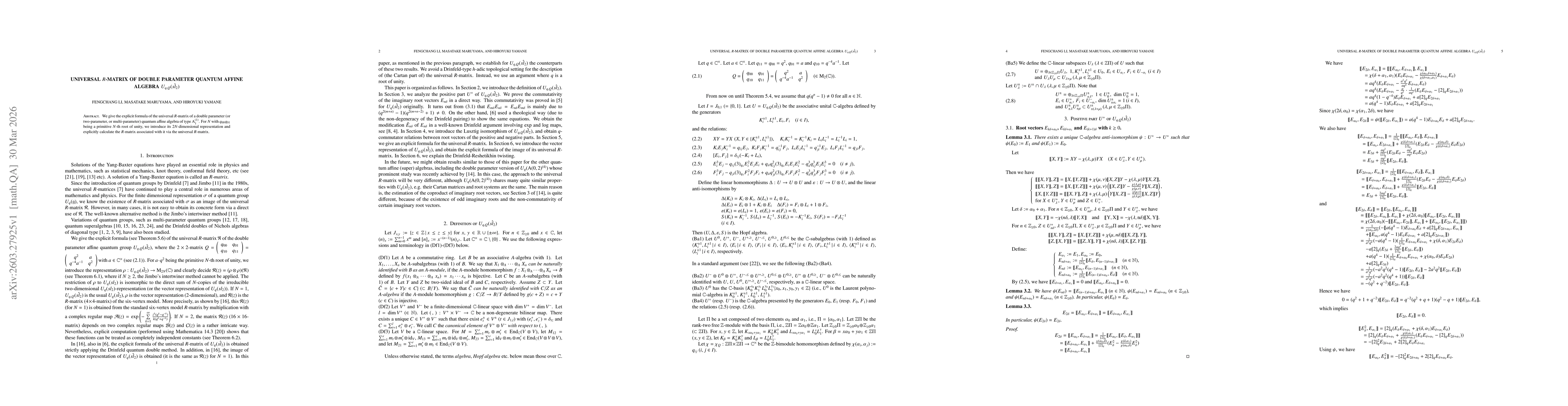 Thumbnail for Universal $R$-matrix of double parameter quantum affine algebra $U_{q,Q}({\hat {sl_2}})$