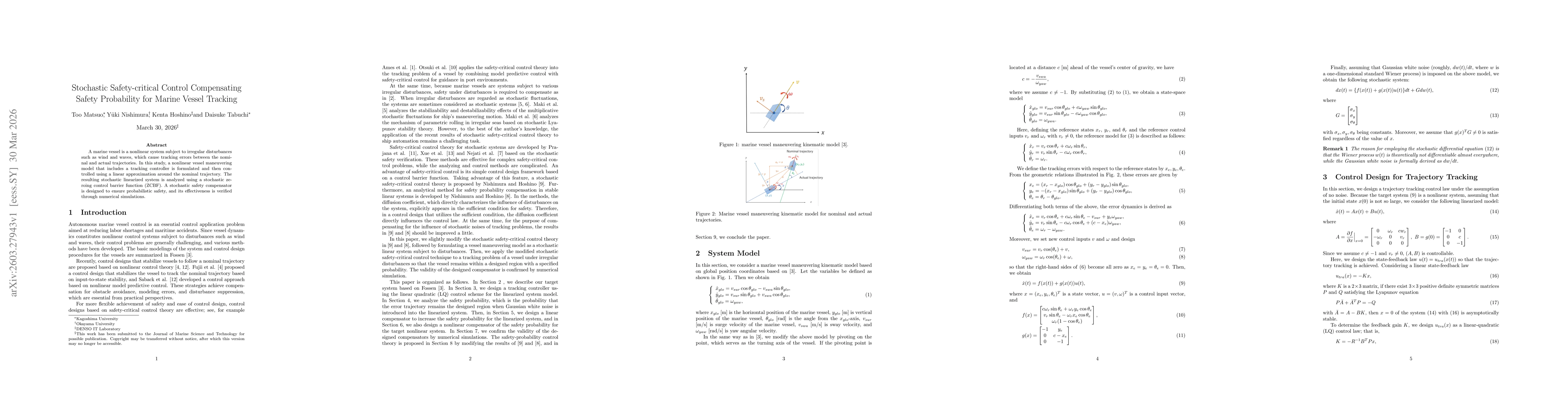 Thumbnail for Stochastic Safety-critical Control Compensating Safety Probability for Marine Vessel Tracking