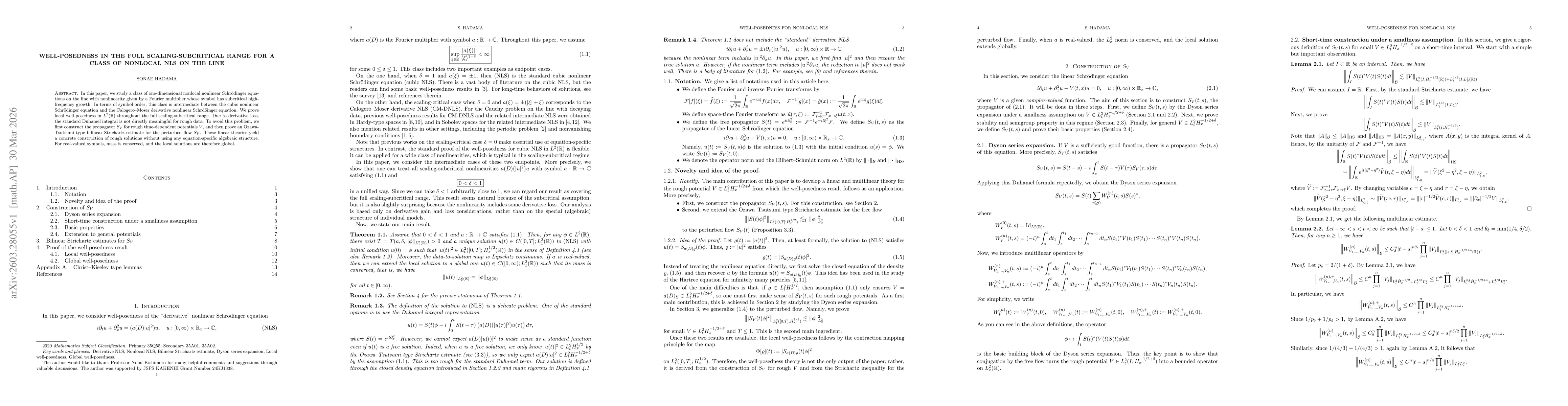 Thumbnail for Well-posedness in the full scaling-subcritical range for a class of nonlocal NLS on the line