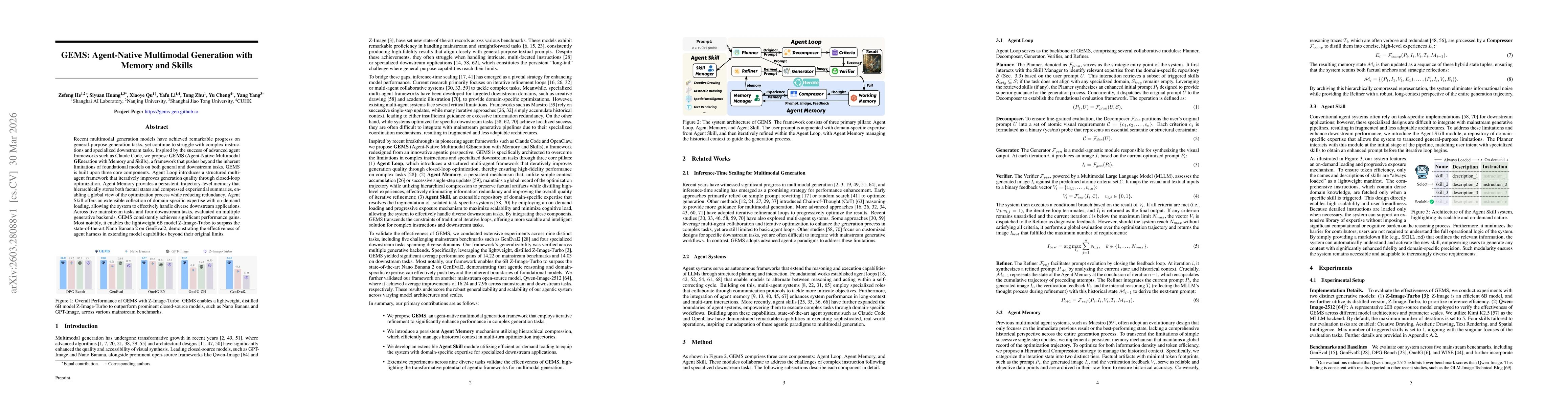Thumbnail for GEMS: Agent-Native Multimodal Generation with Memory and Skills