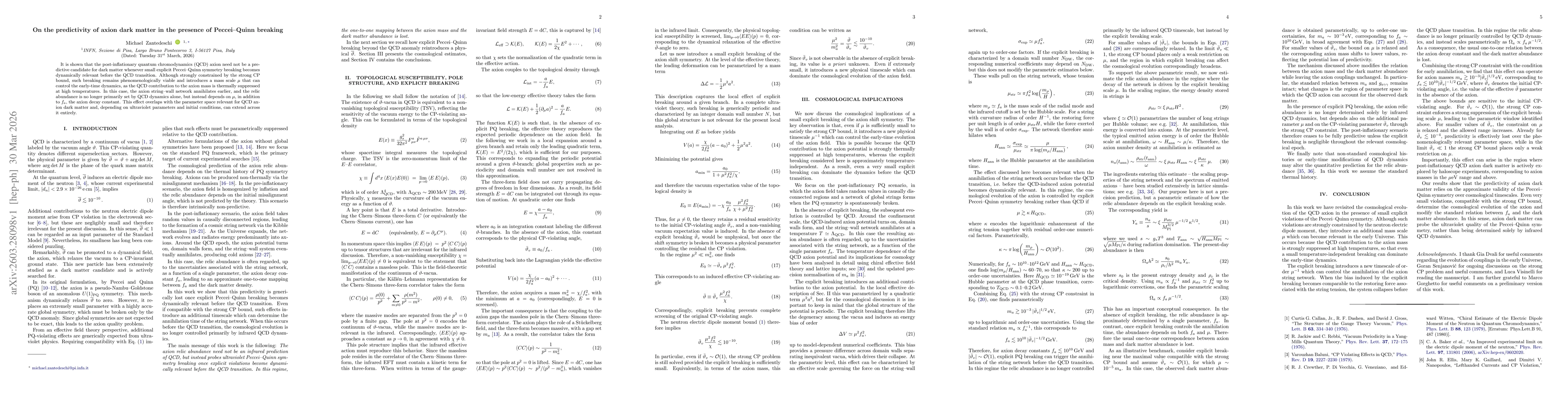 Thumbnail for On the predictivity of axion dark matter in the presence of Peccei-Quinn breaking
