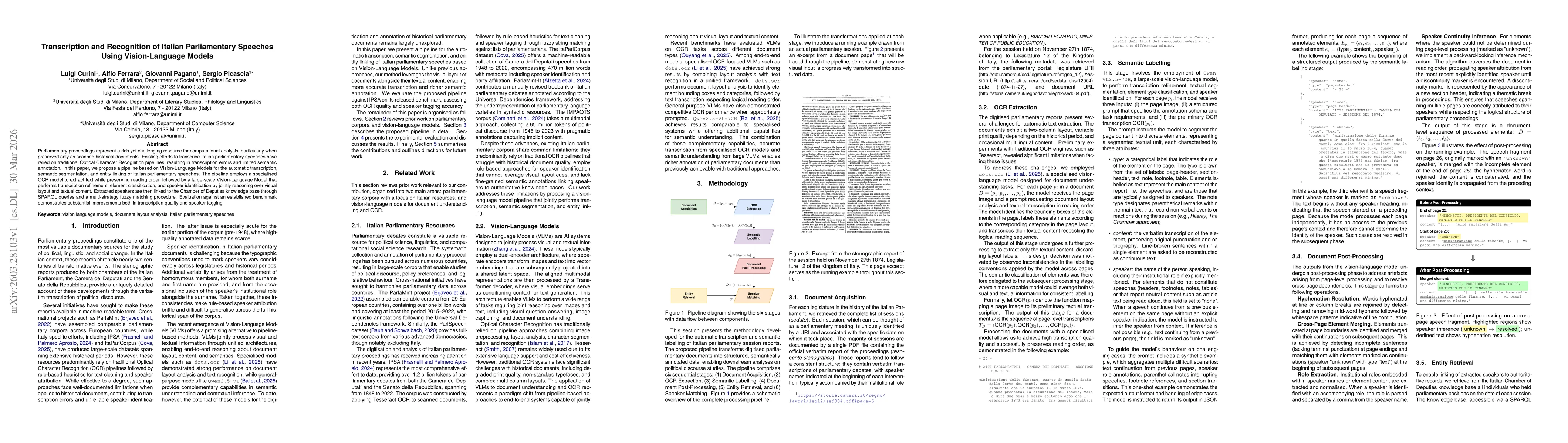 Thumbnail for Transcription and Recognition of Italian Parliamentary Speeches Using Vision-Language Models