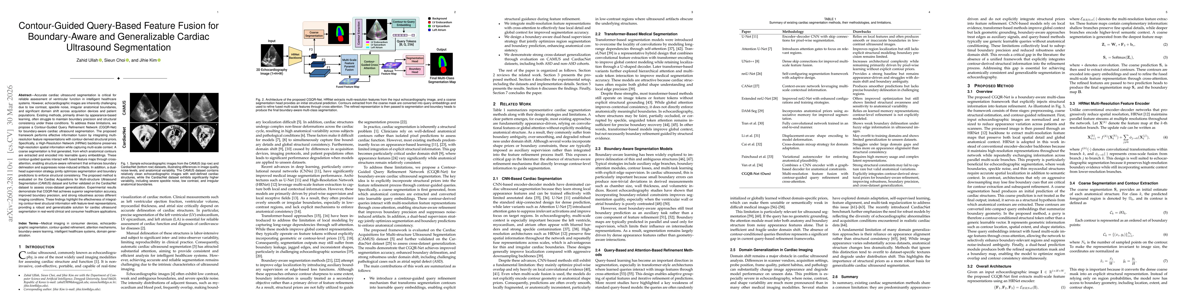 Thumbnail for Contour-Guided Query-Based Feature Fusion for Boundary-Aware and Generalizable Cardiac Ultrasound Segmentation