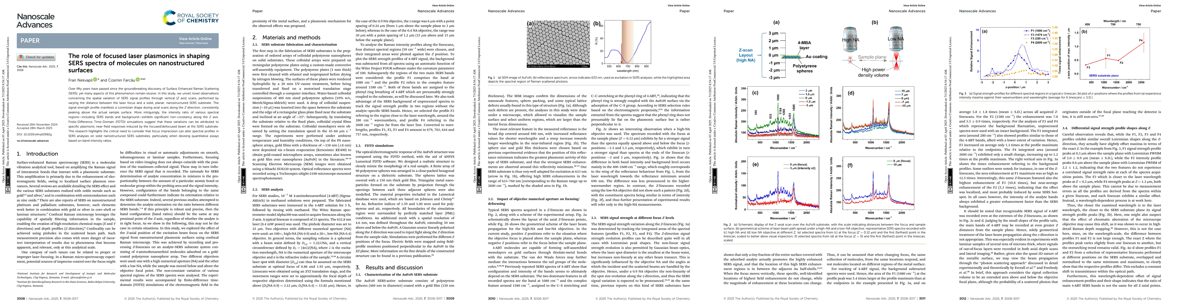Thumbnail for The role of focused laser plasmonics in shaping SERS spectra of molecules on nanostructured surfaces