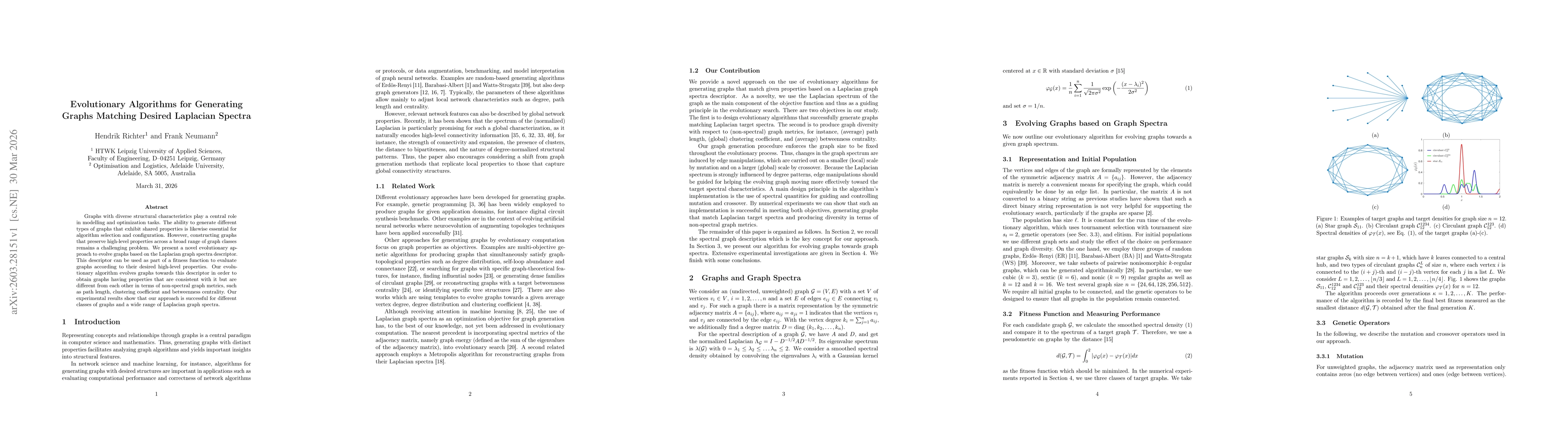 Thumbnail for Evolutionary Algorithms for Generating Graphs Matching Desired Laplacian Spectra