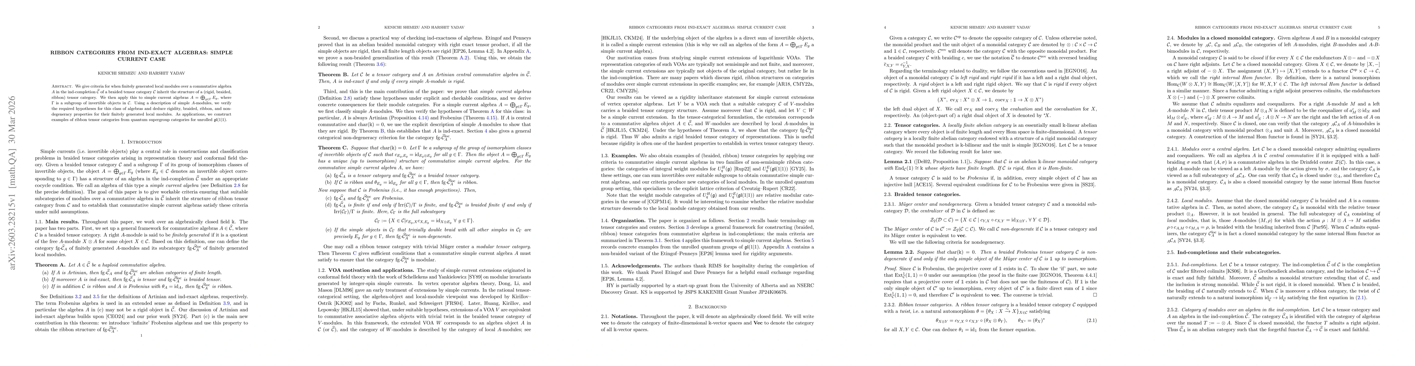 Thumbnail for Ribbon categories from ind-exact algebras: simple current case