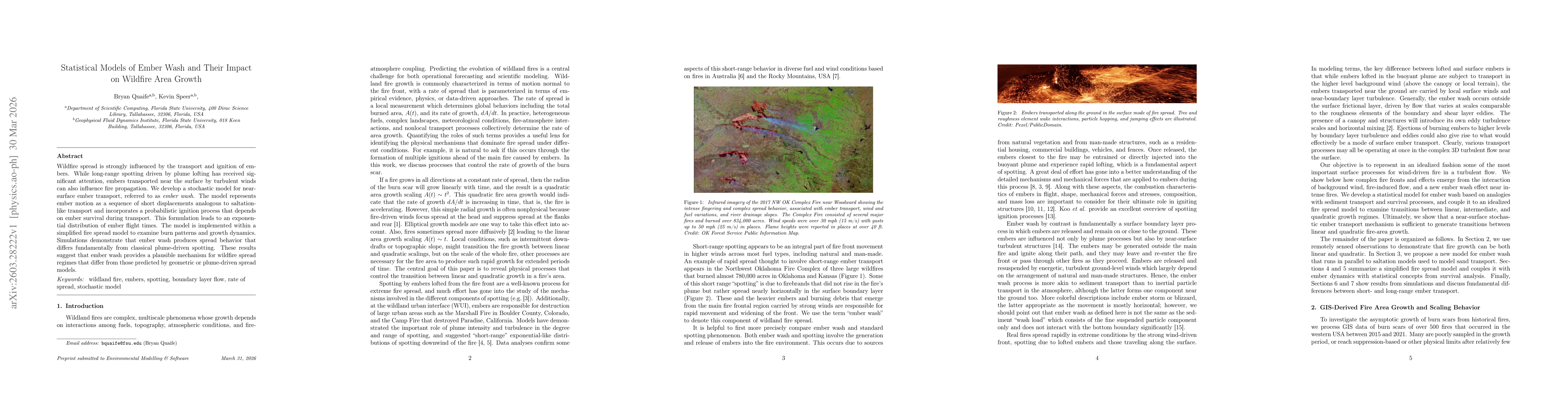 Thumbnail for Statistical Models of Ember Wash and Their Impact on Wildfire Area Growth