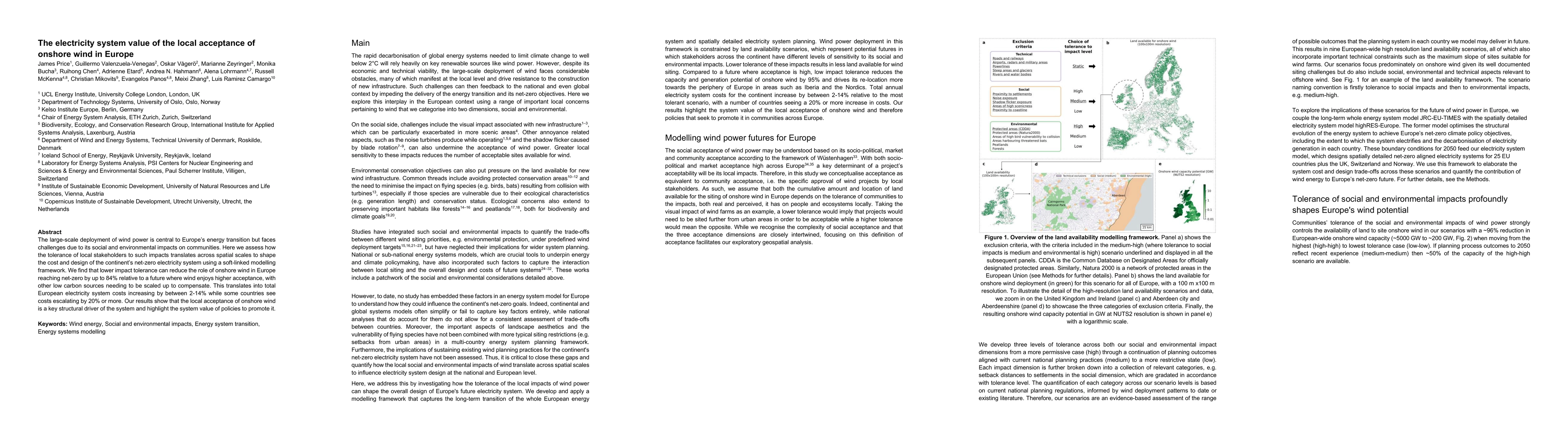 Thumbnail for The electricity system value of the local acceptance of onshore wind in Europe