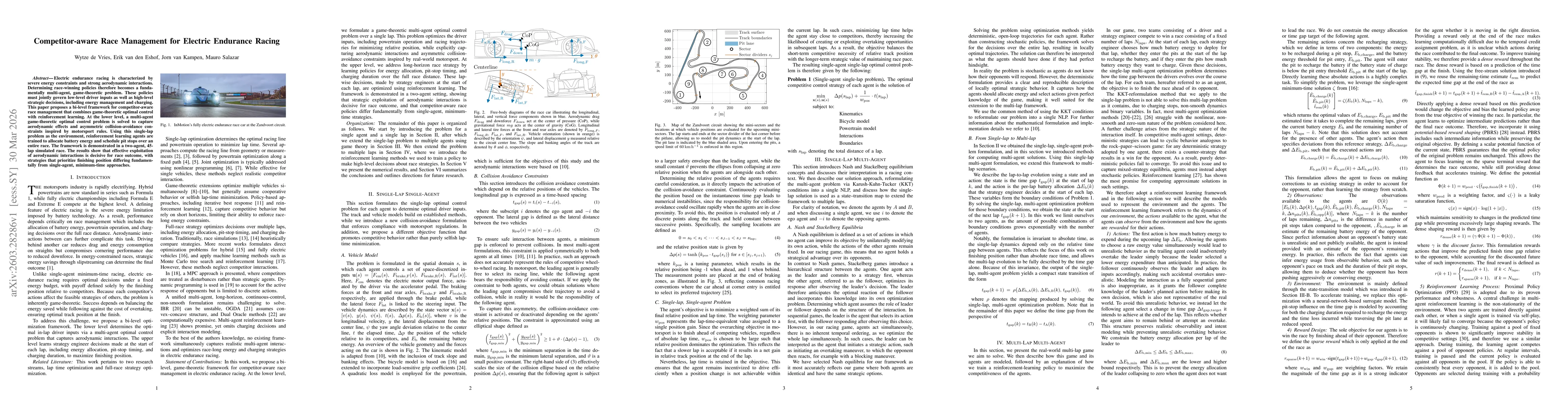 Thumbnail for Competitor-aware Race Management for Electric Endurance Racing