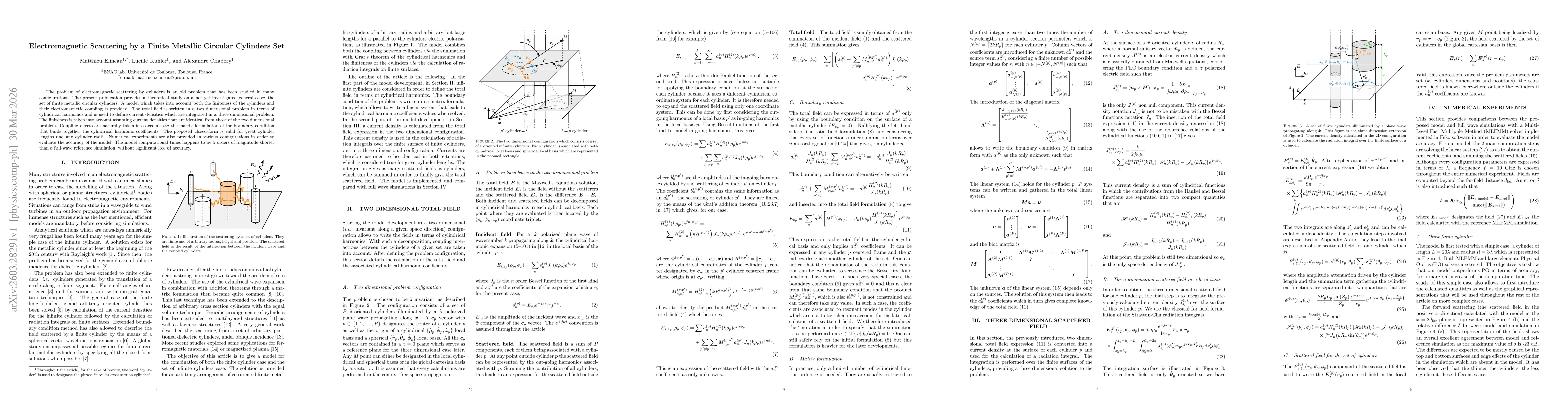 Thumbnail for Electromagnetic Scattering by a Finite Metallic Circular Cylinders Set