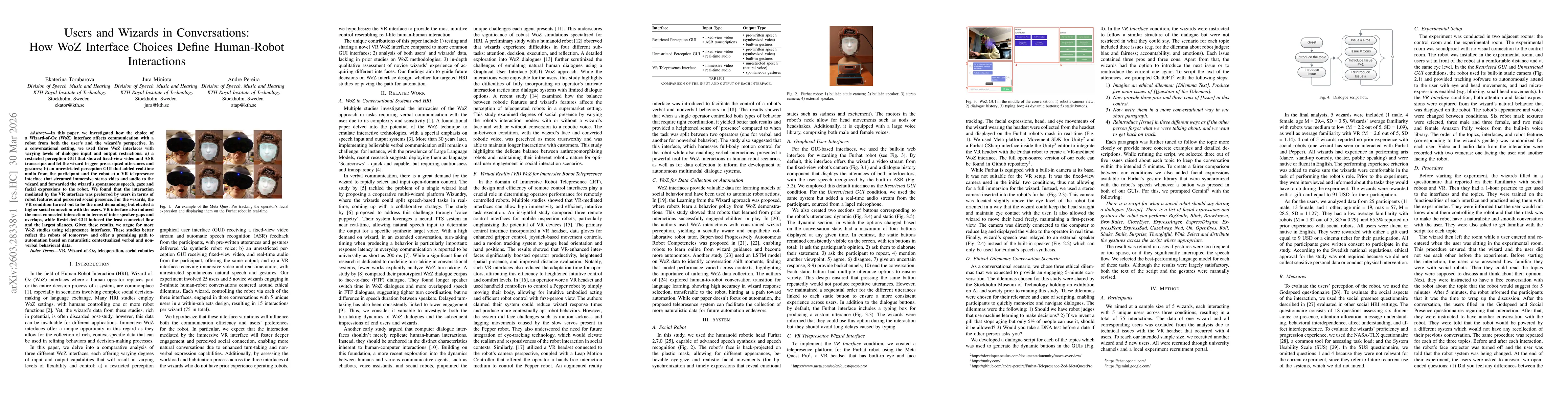 Thumbnail for Users and Wizards in Conversations: How WoZ Interface Choices Define Human-Robot Interactions