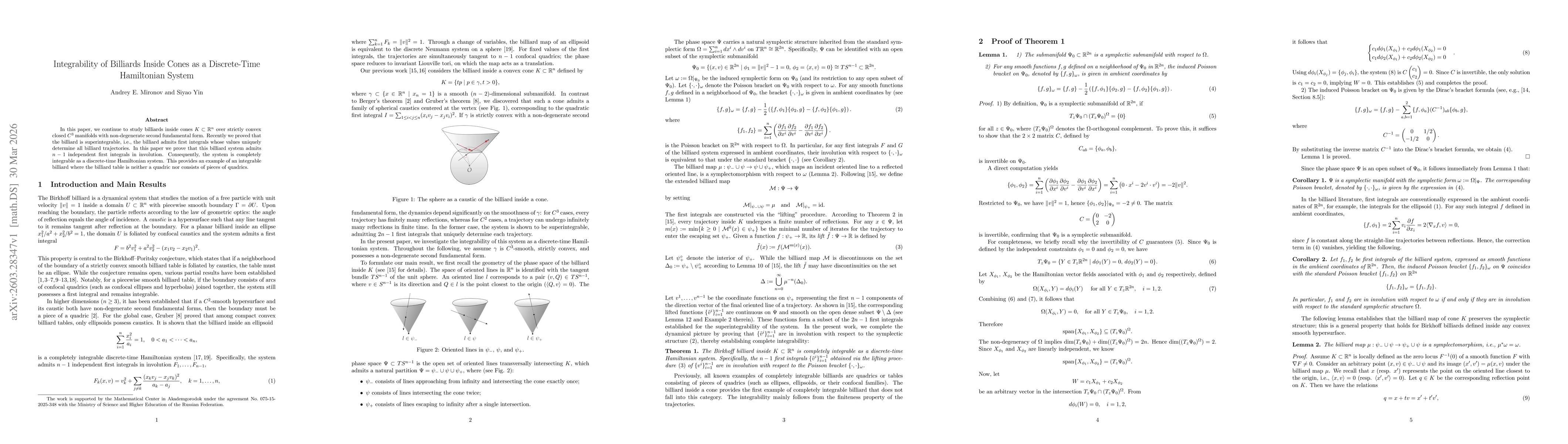 Thumbnail for Integrability of Billiards Inside Cones as a Discrete-Time Hamiltonian System