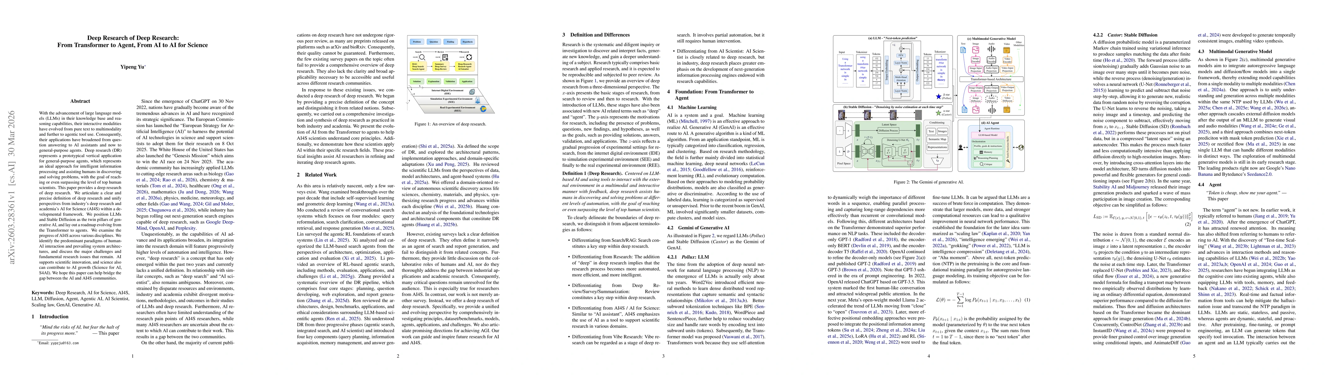 Thumbnail for Deep Research of Deep Research: From Transformer to Agent, From AI to AI for Science