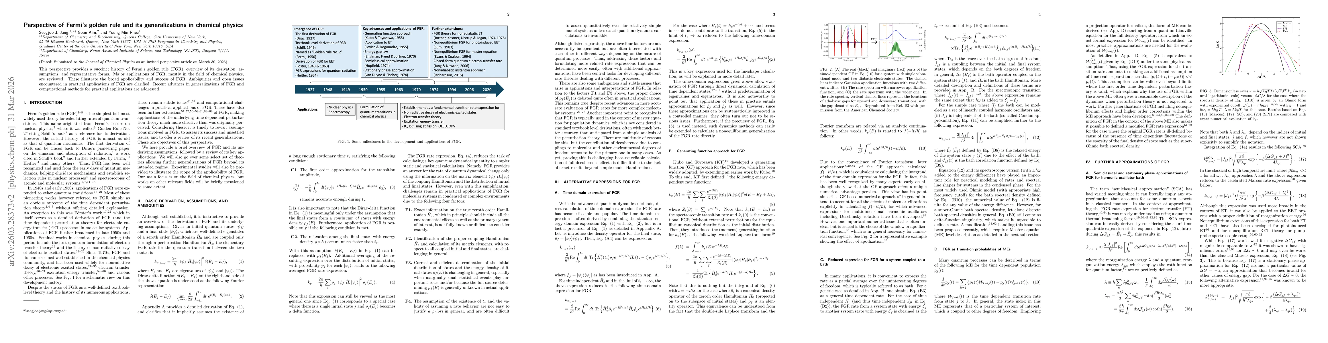 Thumbnail for Perspective of Fermi's golden rule and its generalizations in chemical physics