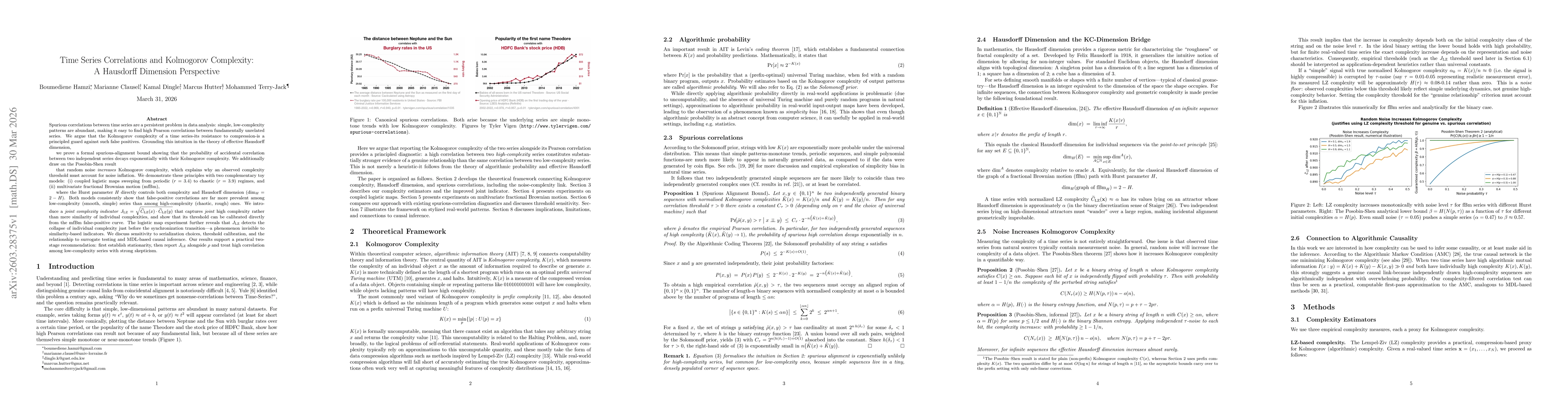 Thumbnail for Time Series Correlations and Kolmogorov Complexity: A Hausdorff Dimension Perspective