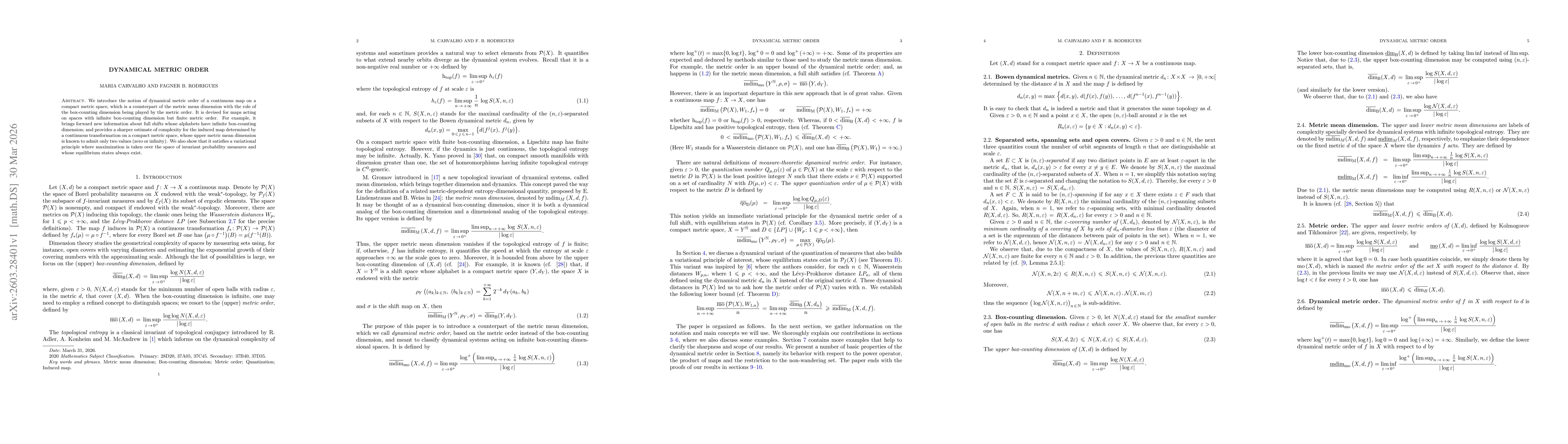 Thumbnail for Dynamical metric order