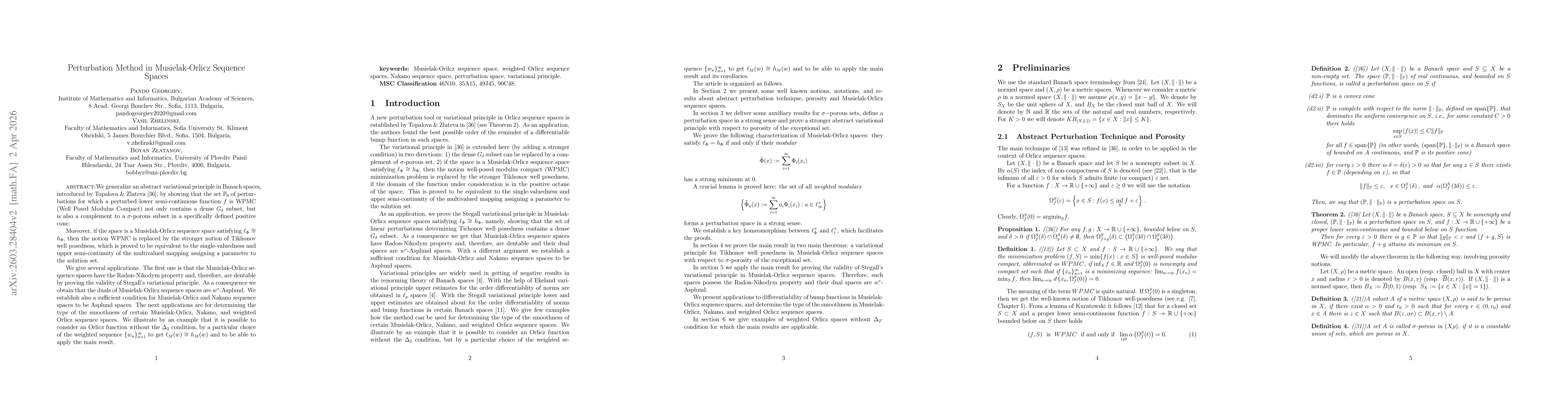 Thumbnail for Perturbation Method in Musielak-Orlicz Sequence Spaces