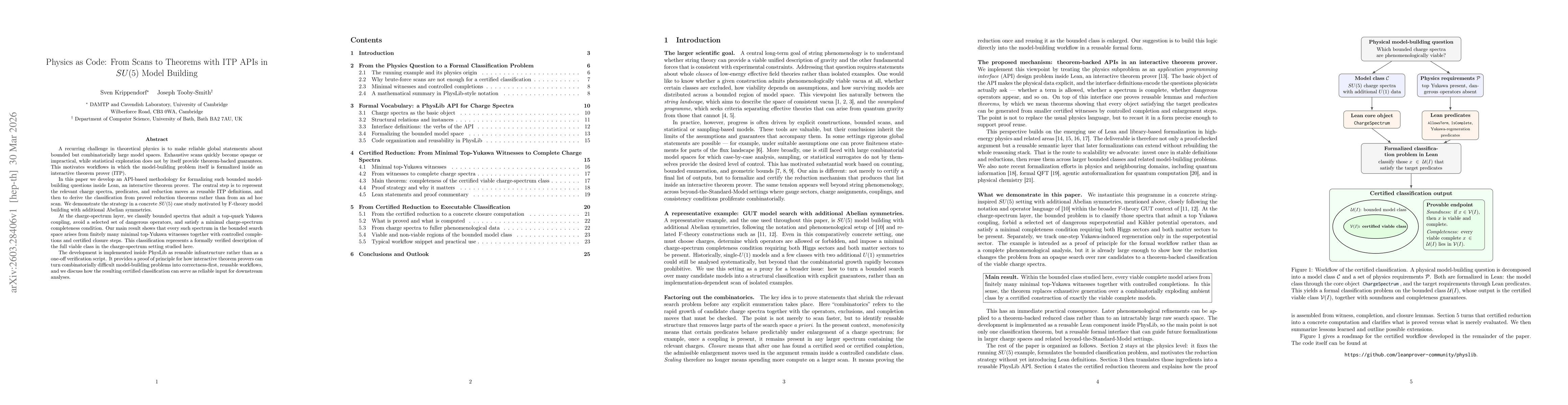 Thumbnail for Physics as Code: From Scans to Theorems with ITP APIs in $SU(5)$ Model Building