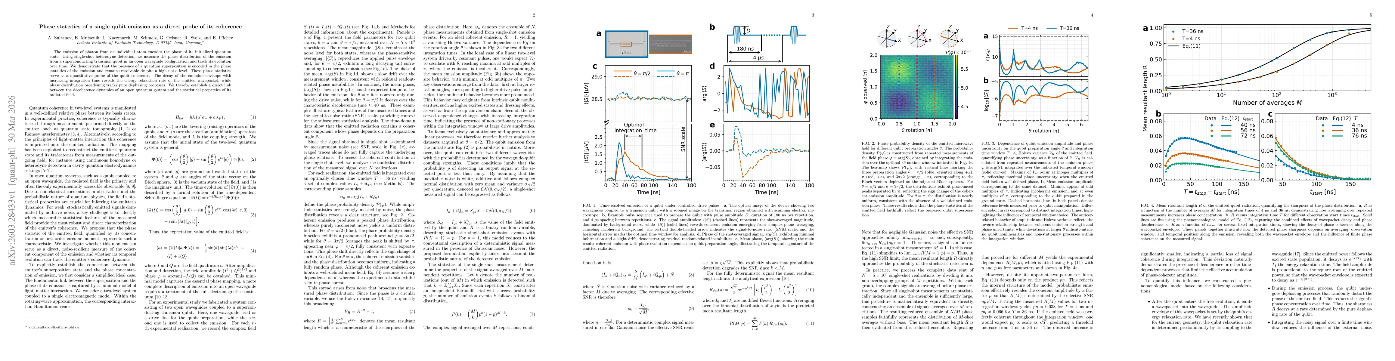 Thumbnail for Phase statistics of a single qubit emission as a direct probe of its coherence
