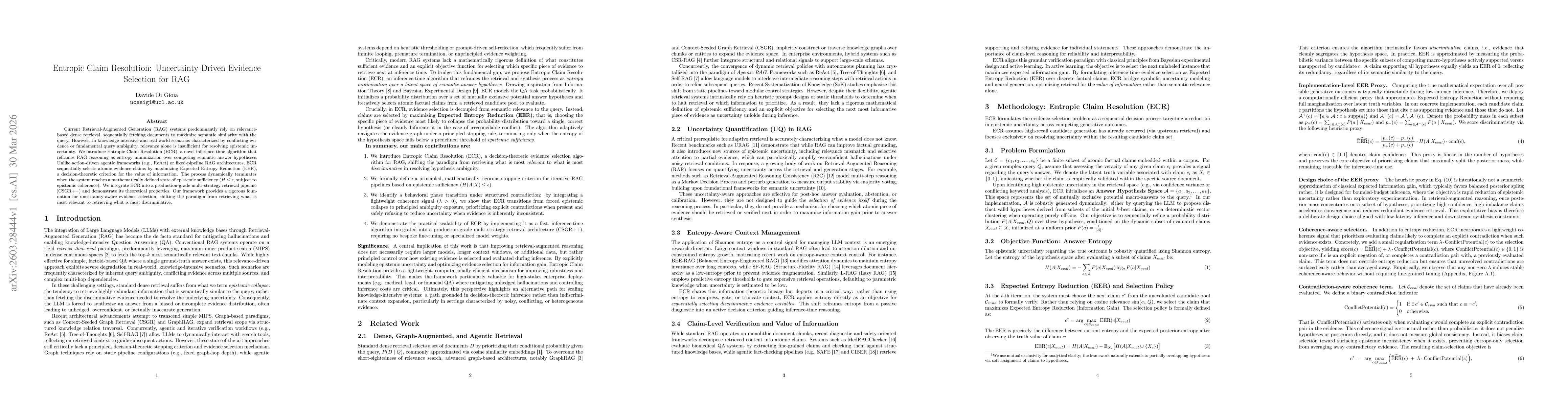 Thumbnail for Entropic Claim Resolution: Uncertainty-Driven Evidence Selection for RAG