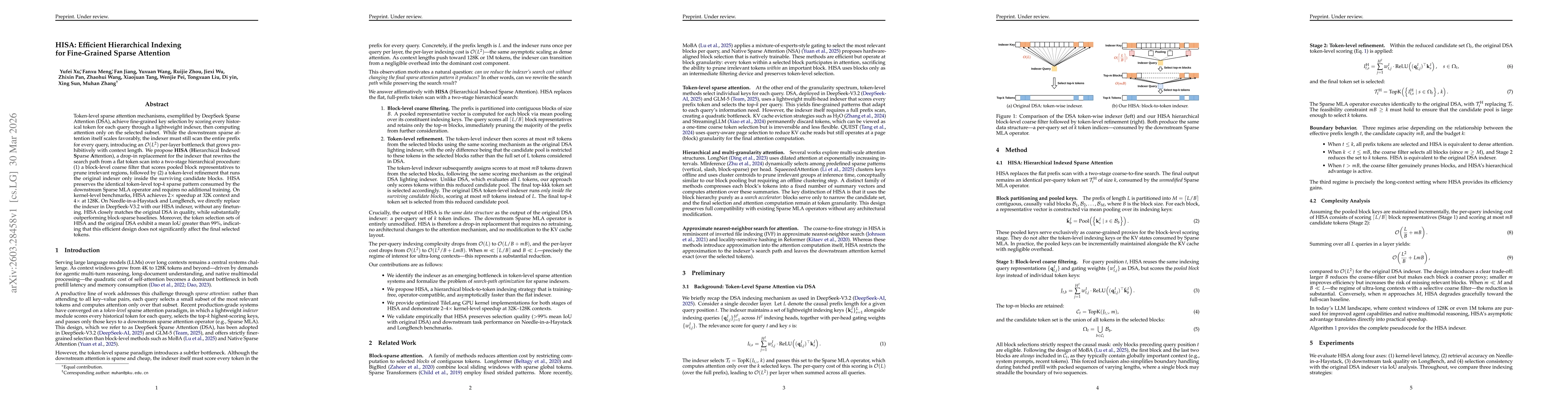 Thumbnail for HISA: Efficient Hierarchical Indexing for Fine-Grained Sparse Attention