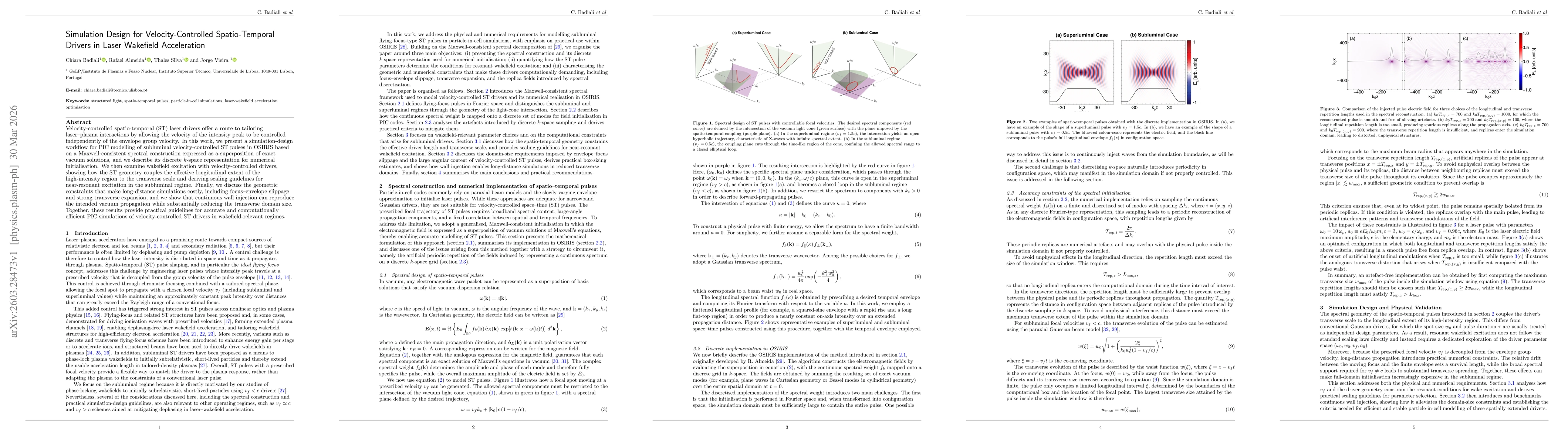 Thumbnail for Simulation Design for Velocity-Controlled Spatio-Temporal Drivers in Laser Wakefield Acceleration