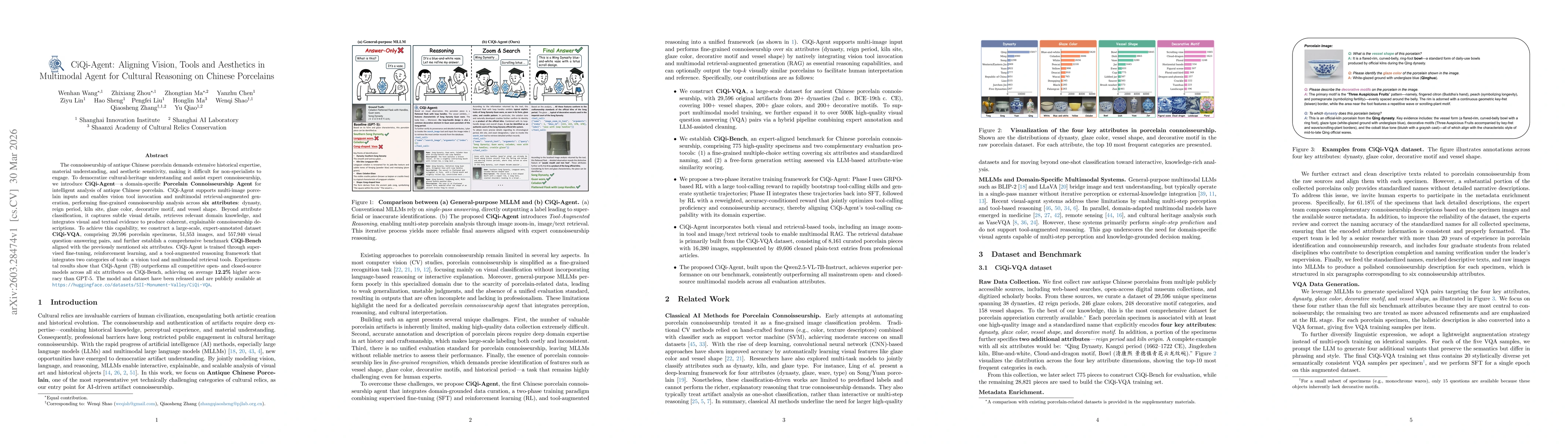 Thumbnail for CiQi-Agent: Aligning Vision, Tools and Aesthetics in Multimodal Agent for Cultural Reasoning on Chinese Porcelains