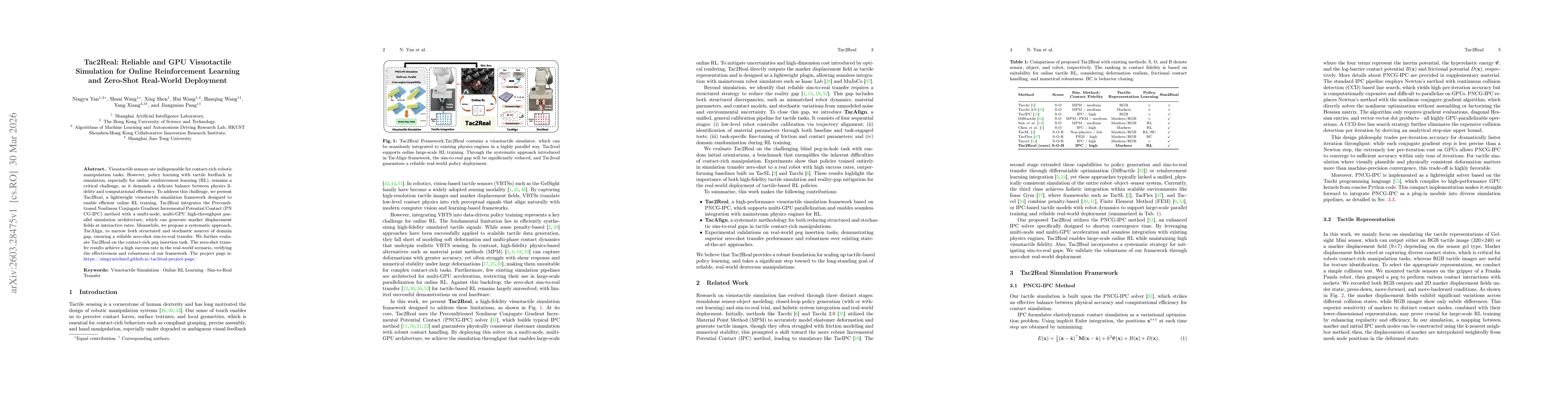 Thumbnail for Tac2Real: Reliable and GPU Visuotactile Simulation for Online Reinforcement Learning and Zero-Shot Real-World Deployment