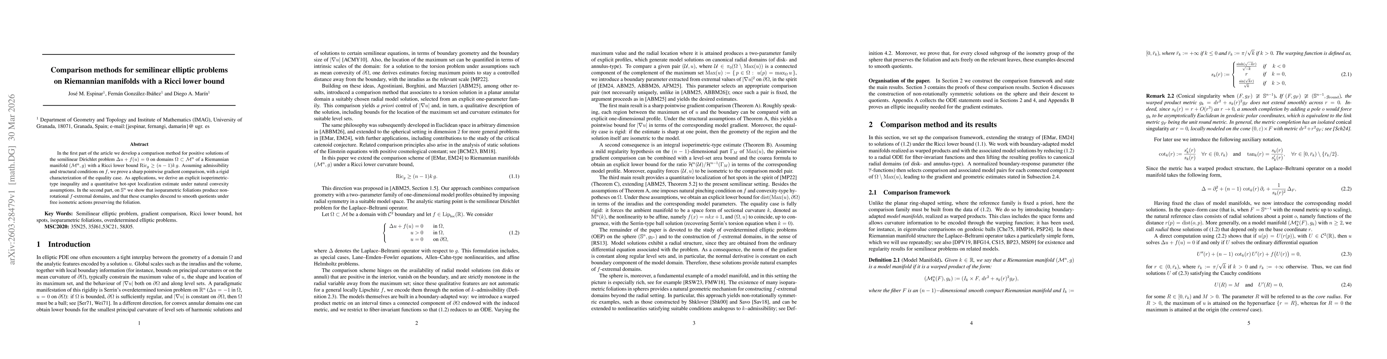 Thumbnail for Comparison methods for semilinear elliptic problems on Riemannian manifolds with a Ricci lower bound