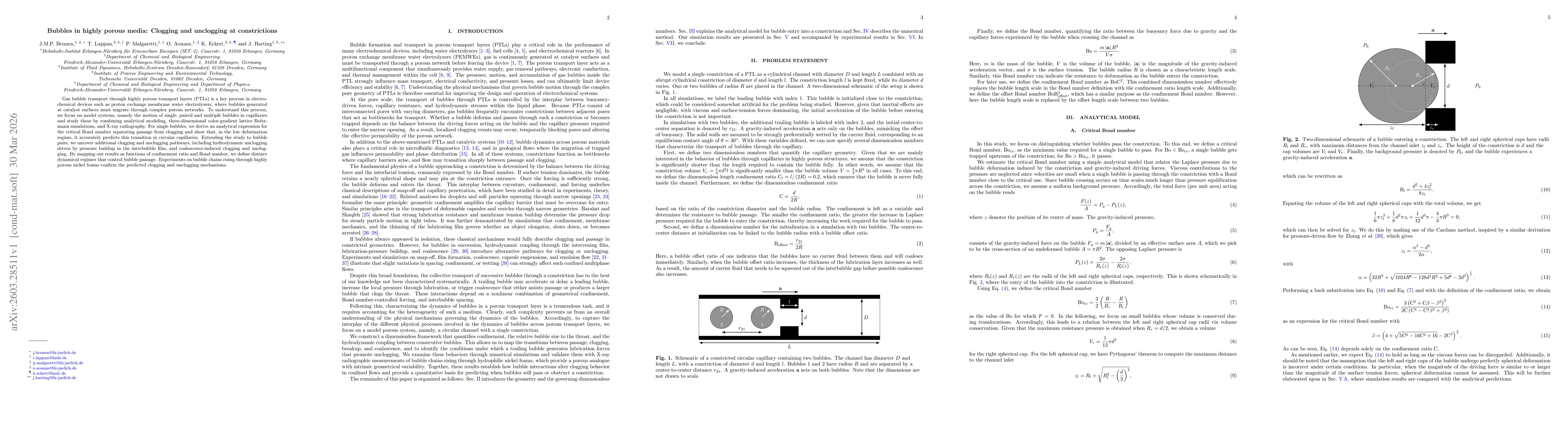Thumbnail for Bubbles in highly porous media: Clogging and unclogging at constrictions
