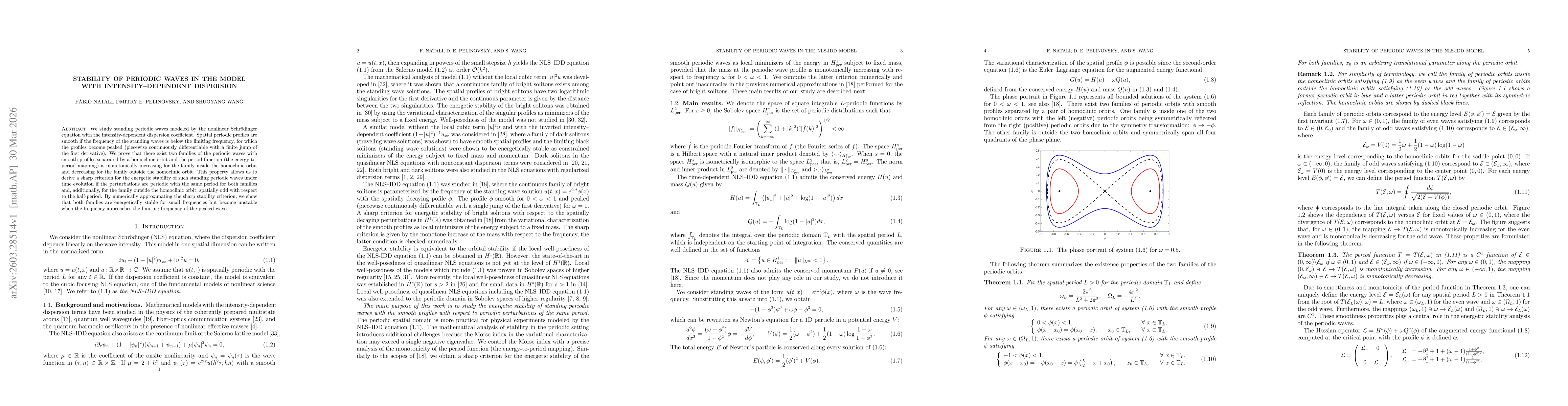 Thumbnail for Stability of periodic waves in the model with intensity--dependent dispersion