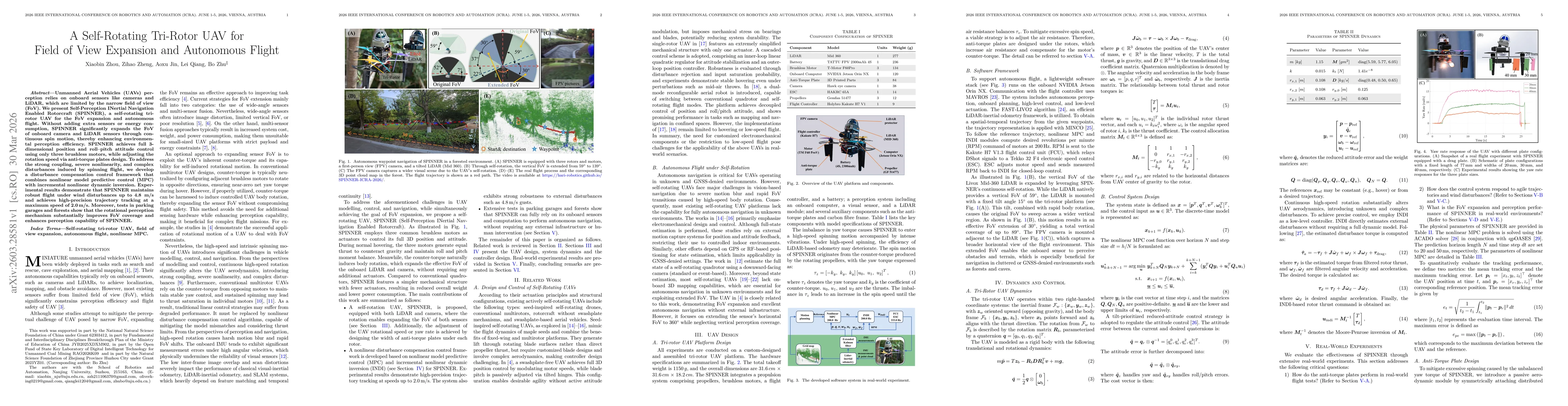 Thumbnail for A Self-Rotating Tri-Rotor UAV for Field of View Expansion and Autonomous Flight