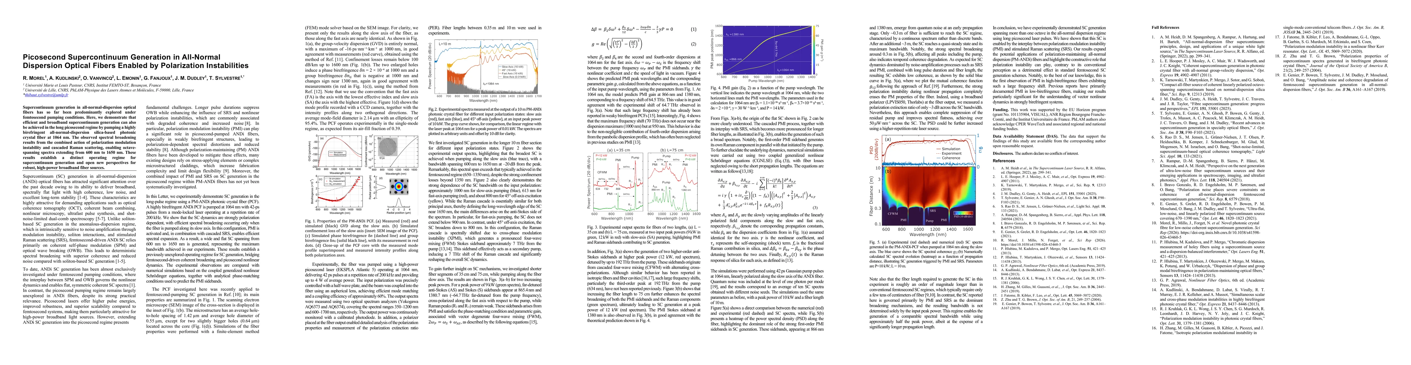 Thumbnail for Picosecond Supercontinuum Generation in All-Normal Dispersion Optical Fibers Enabled by Polarization Instabilities