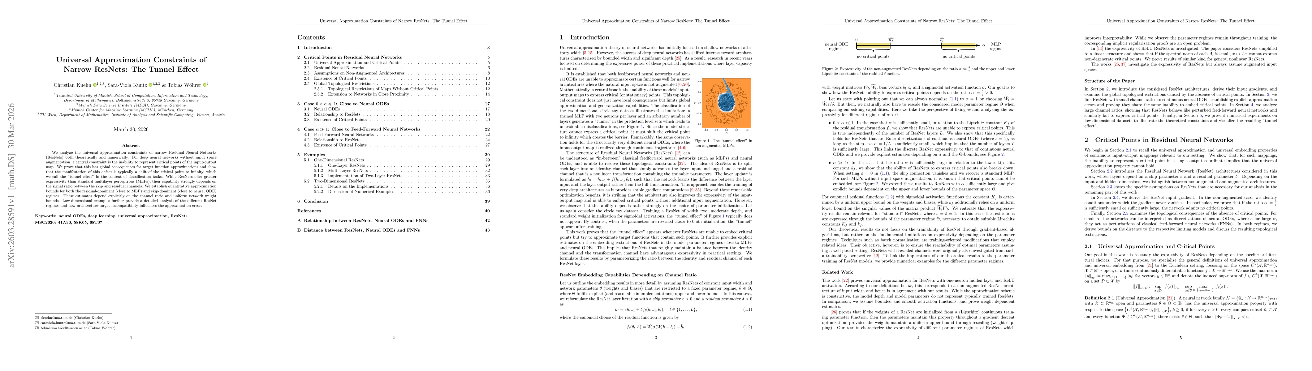 Thumbnail for Universal Approximation Constraints of Narrow ResNets: The Tunnel Effect