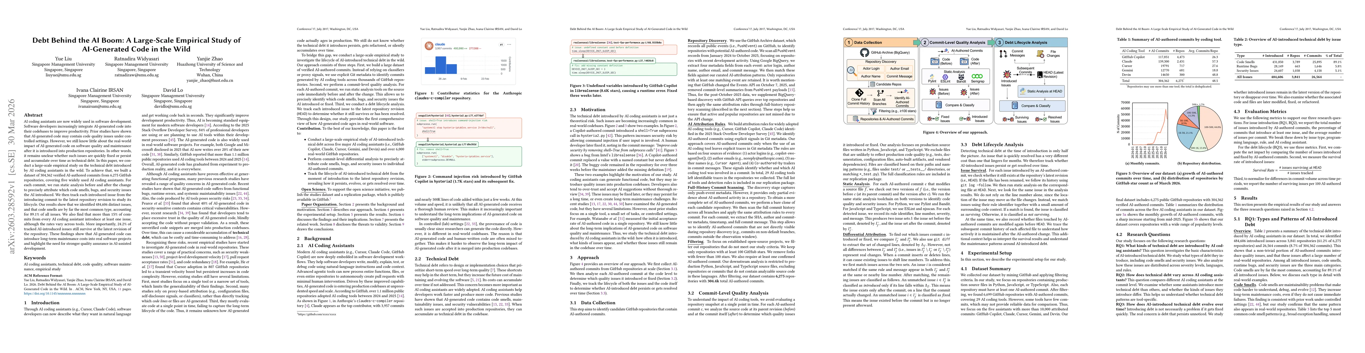 Thumbnail for Debt Behind the AI Boom: A Large-Scale Empirical Study of AI-Generated Code in the Wild