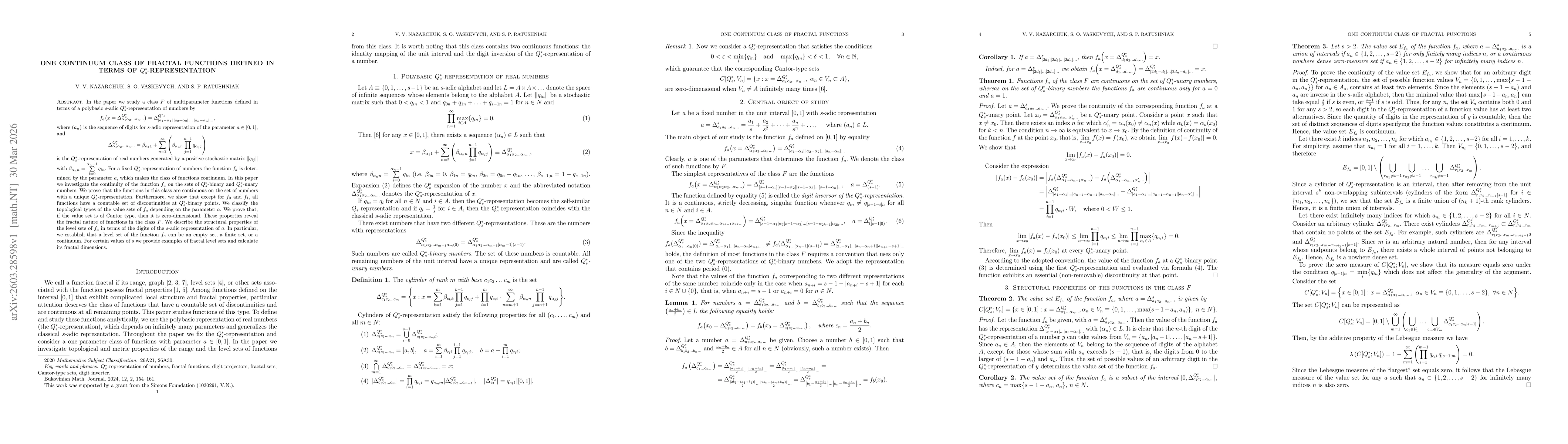 Thumbnail for One continuum class of fractal functions defined in terms of $Q^*_s$-representation