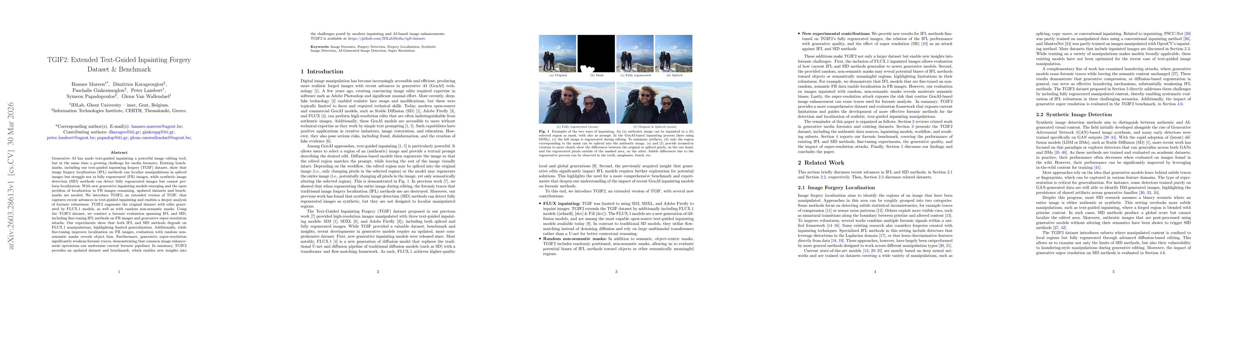 Thumbnail for TGIF2: Extended Text-Guided Inpainting Forgery Dataset & Benchmark
