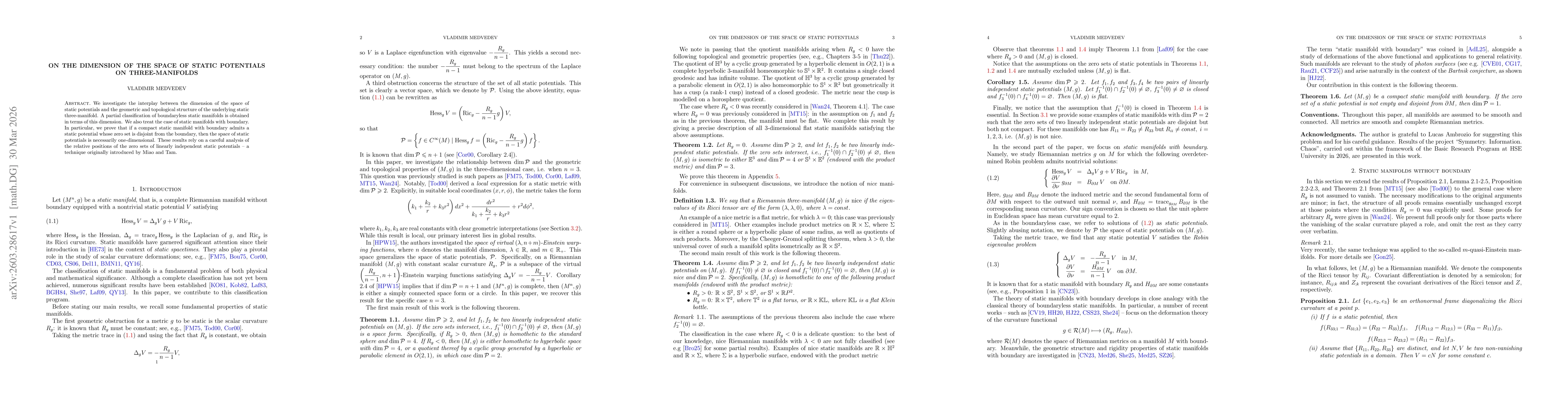 Thumbnail for On the dimension of the space of static potentials on three-manifolds