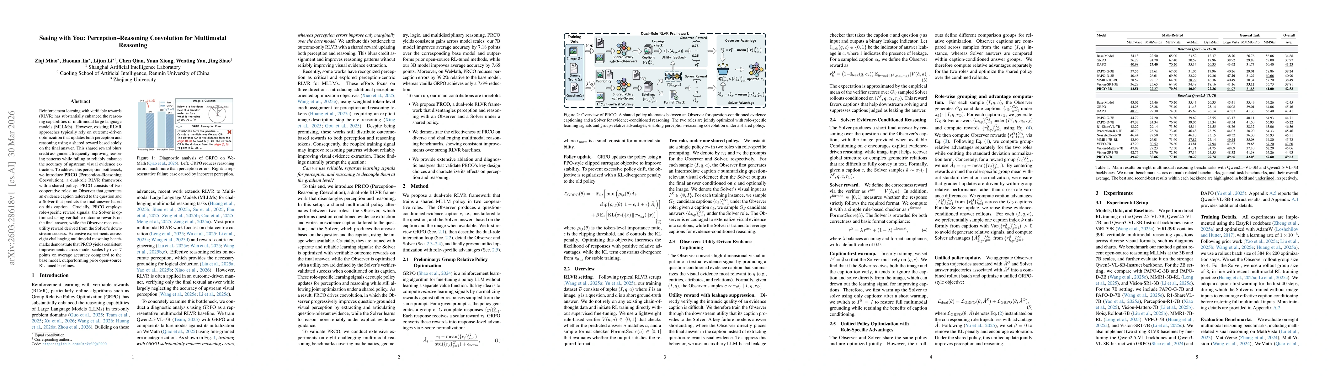 Thumbnail for Seeing with You: Perception-Reasoning Coevolution for Multimodal Reasoning